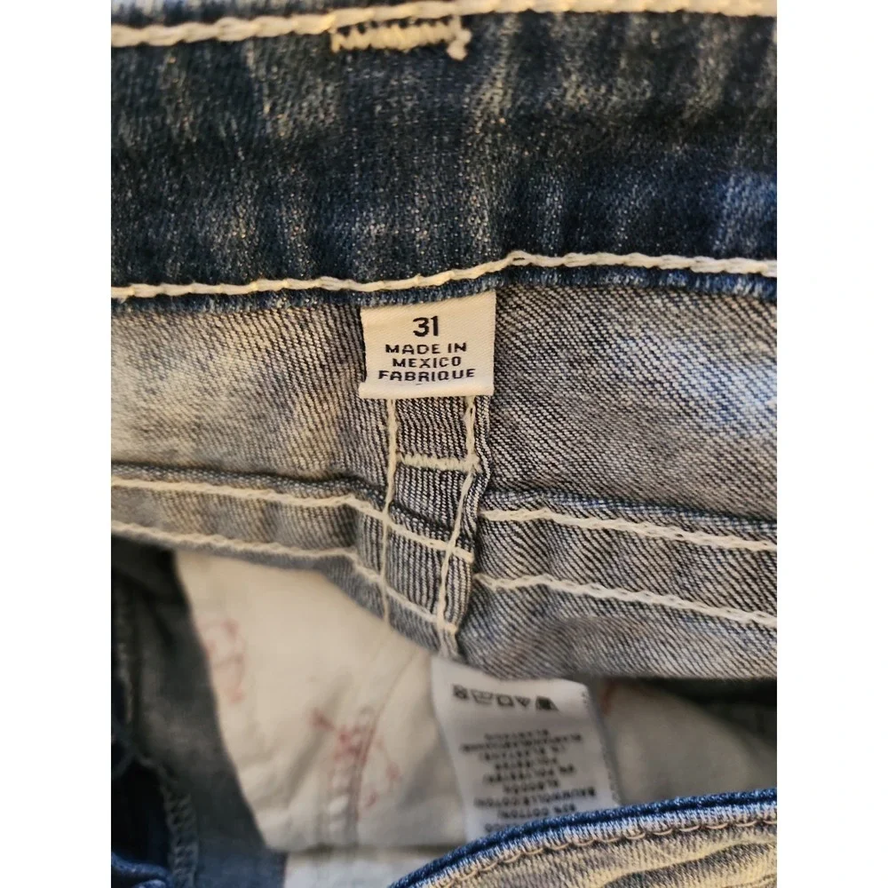 True Religion Cosmic Splatter Skinny Flap Low 31 X 31 Stretch Streetwear Y2K